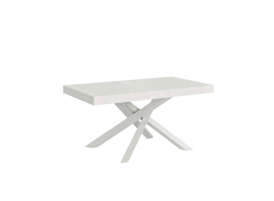 Volantis Premium table with white legs D.90 - Extendable table 160/420x90 cm Volantis Premium white ash with white legs