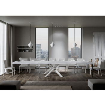 Volantis Premium table with white legs D.90 - Extendable table 180/440x90 cm Volantis Premium white ash with white legs