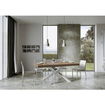 Volantis Premium table with white legs D.90 - Extendable table 180/440x90 cm Volantis Premium white ash with white legs