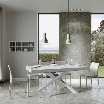 Volantis Premium table with white legs D.90 - Extendable table 200/304x90 cm Volantis Premium white ash with white legs
