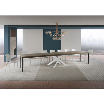 Volantis Premium table with white legs D.90 - Extendable table 200/460x90 cm Volantis Premium white ash with white legs