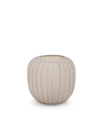 Lumia beige glass vase 27 cm