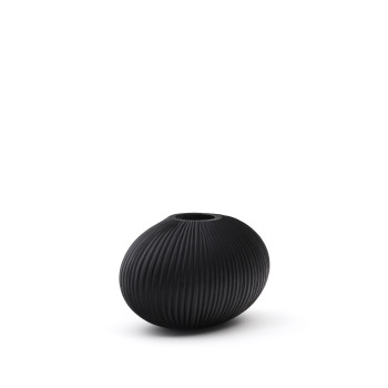 Nivra dark grey glass vase 19 cm