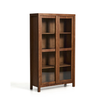 Norani display cabinet in solid wood and acacia veneer 110 x 185 cm