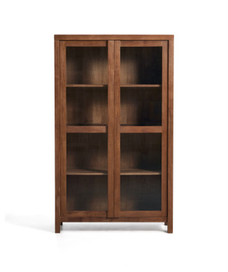 Norani display cabinet in solid wood and acacia veneer 110 x 185 cm