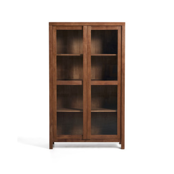 Norani display cabinet in solid wood and acacia veneer 110 x 185 cm