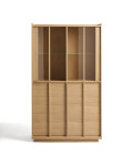 Onix display cabinet in solid oak and oak veneer, natural tone finish, 100 x 170 cm, FSC Mix Credit